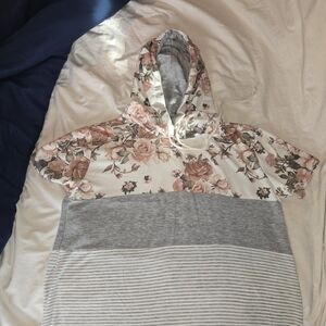 Floral and Gray Women's Hoodie